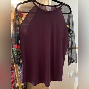 Lularoe mesh sleeve Randy shirt